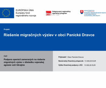 Aktuality / Riešenie migračných výziev v obci Panické Dravce - foto