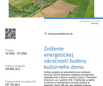 Aktuality / Zníženie energetickej náročnosti budovy kultúrneho domu - foto