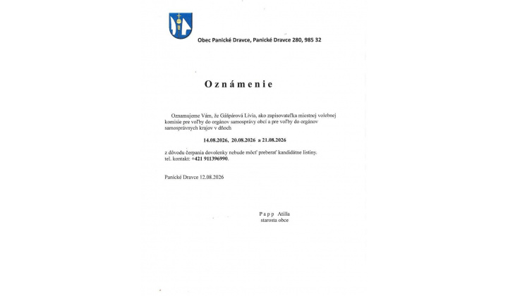 Oznámenie