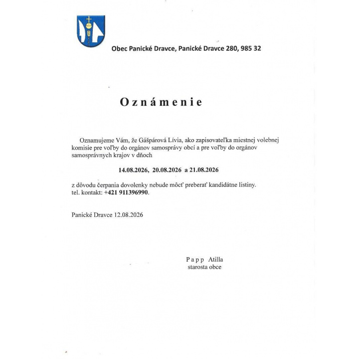 Oznámenie