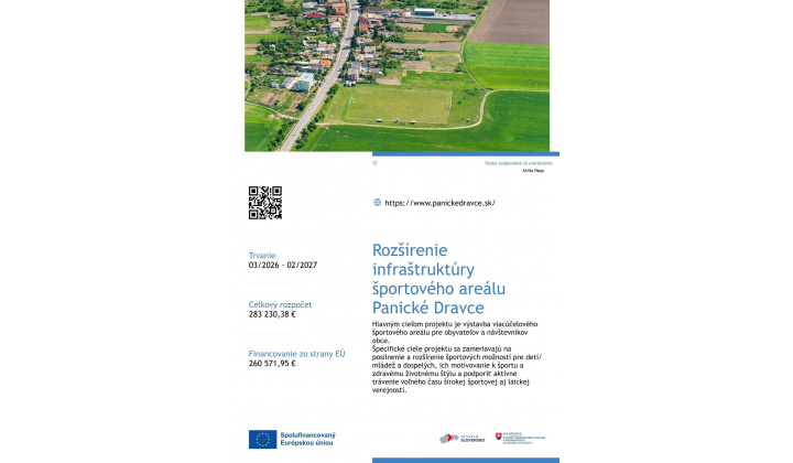 Rozšírenie infraštruktúry športového areálu Panické Dravce